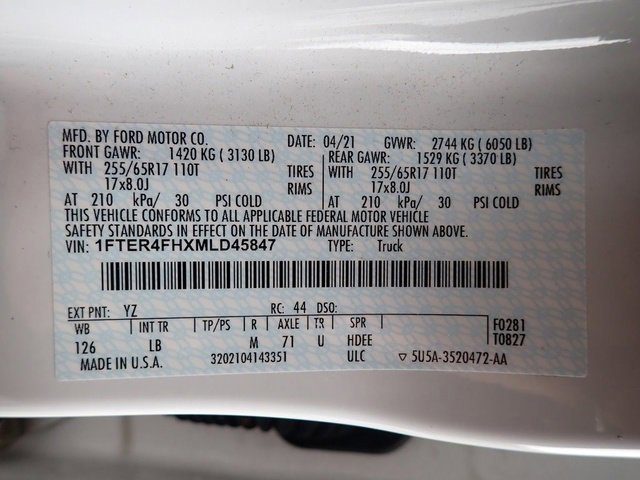 Certified 2021 Ford Ranger XLT w/ Equipment Group 301A Mid image 13