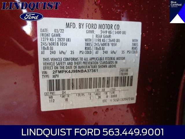 Certified 2022 Ford Edge SEL w/ Convenience Package AWD/4WD image 21