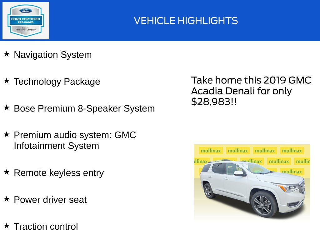 Used 2019 GMC Acadia Denali w/ Technology Package AWD/4WD image 18