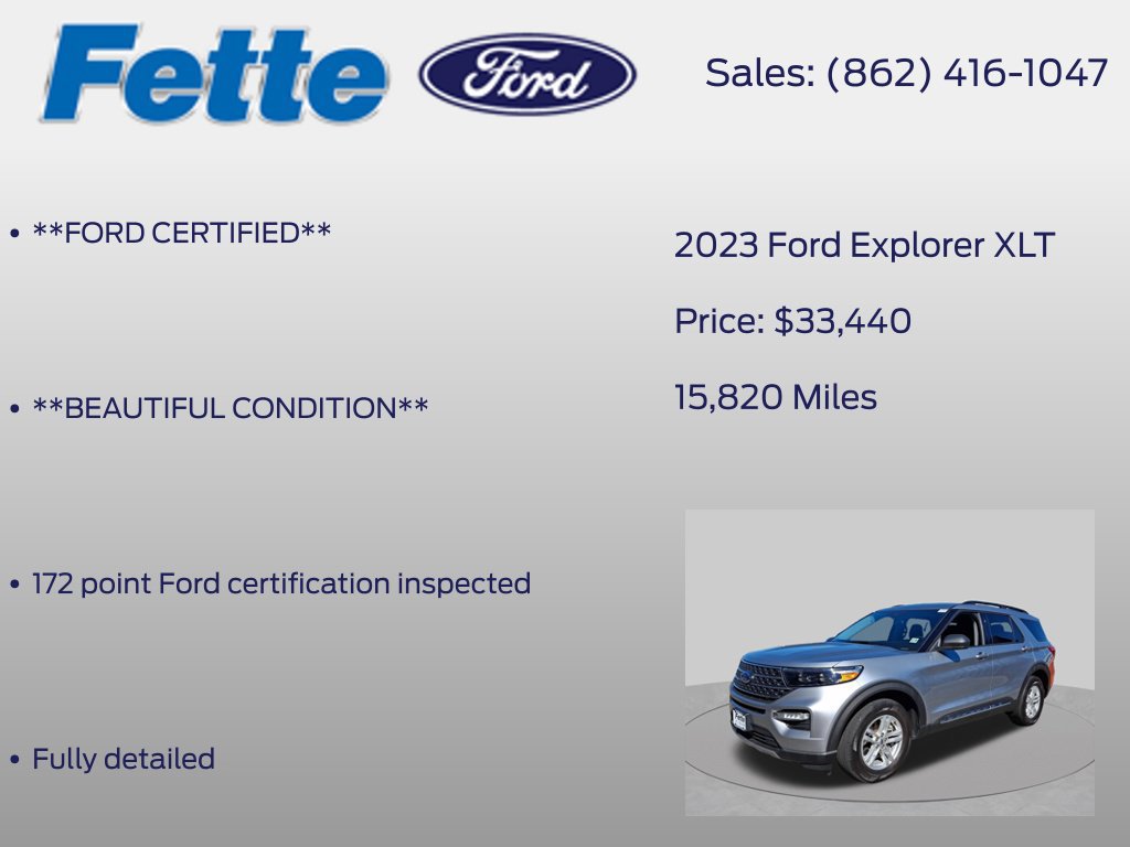 Certified 2023 Ford Explorer XLT w/ Equipment Group 202A AWD/4WD image 6