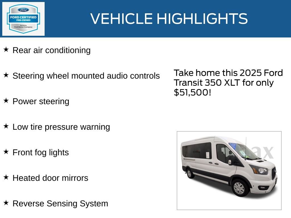 Certified 2025 Ford Transit 350 XLT image 35