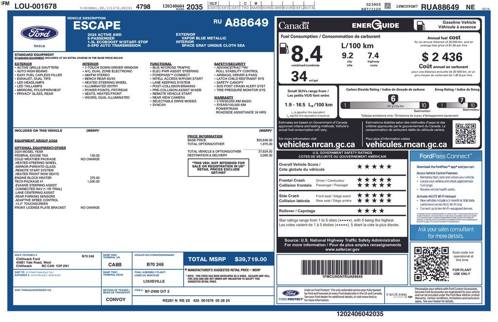 Certified 2024 Ford Escape Active w/ Tech Pack #1 AWD/4WD image 28