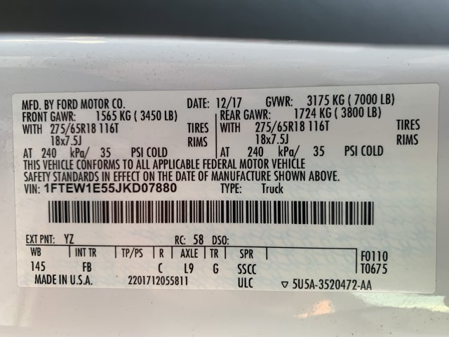 Certified 2018 Ford F150 XLT w/ Equipment Group 302A Luxury AWD/4WD image 19