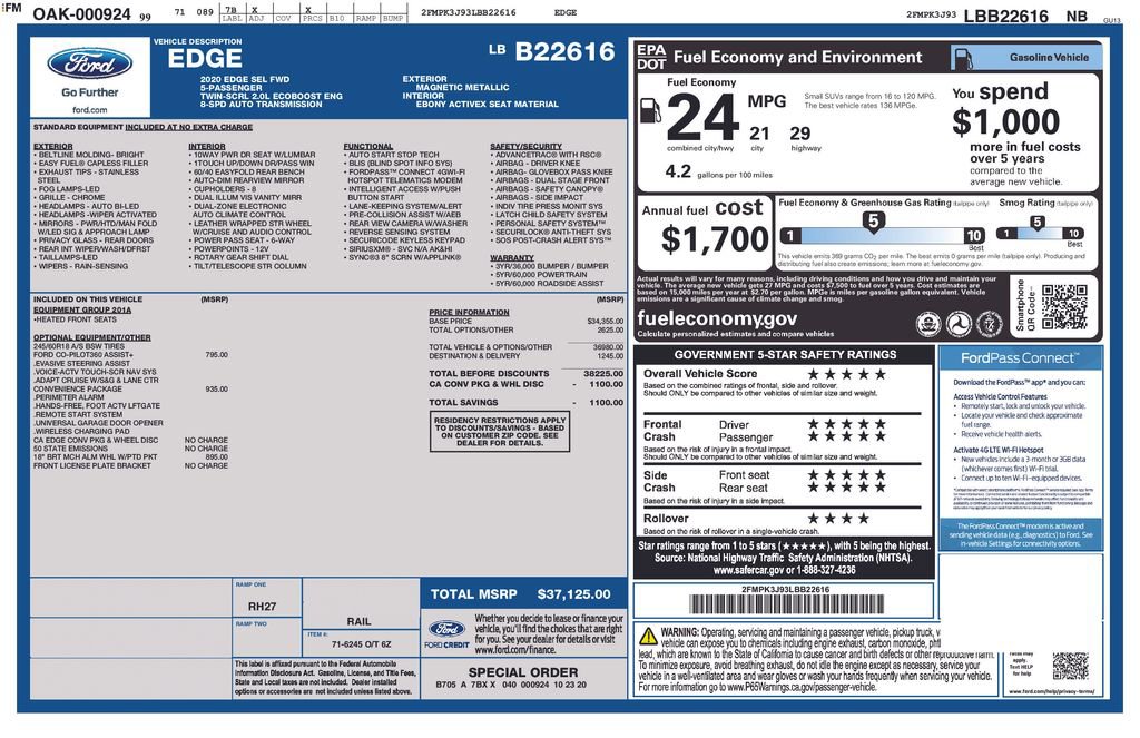 Certified 2020 Ford Edge SEL w/ Convenience Package image 3