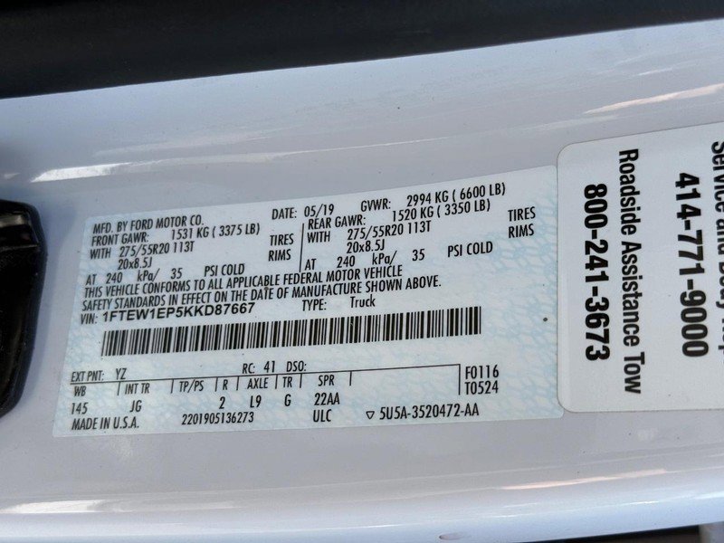 Certified 2019 Ford F150 XL w/ Equipment Group 101A Mid image 25