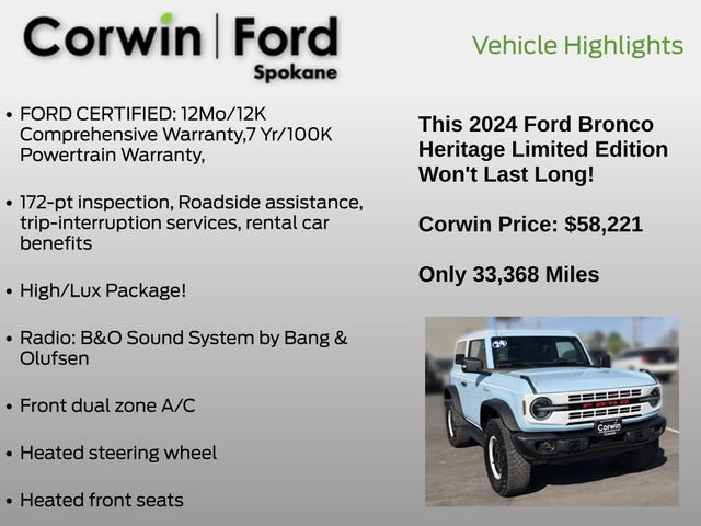 Certified 2024 Ford Bronco Heritage Edition AWD/4WD image 7