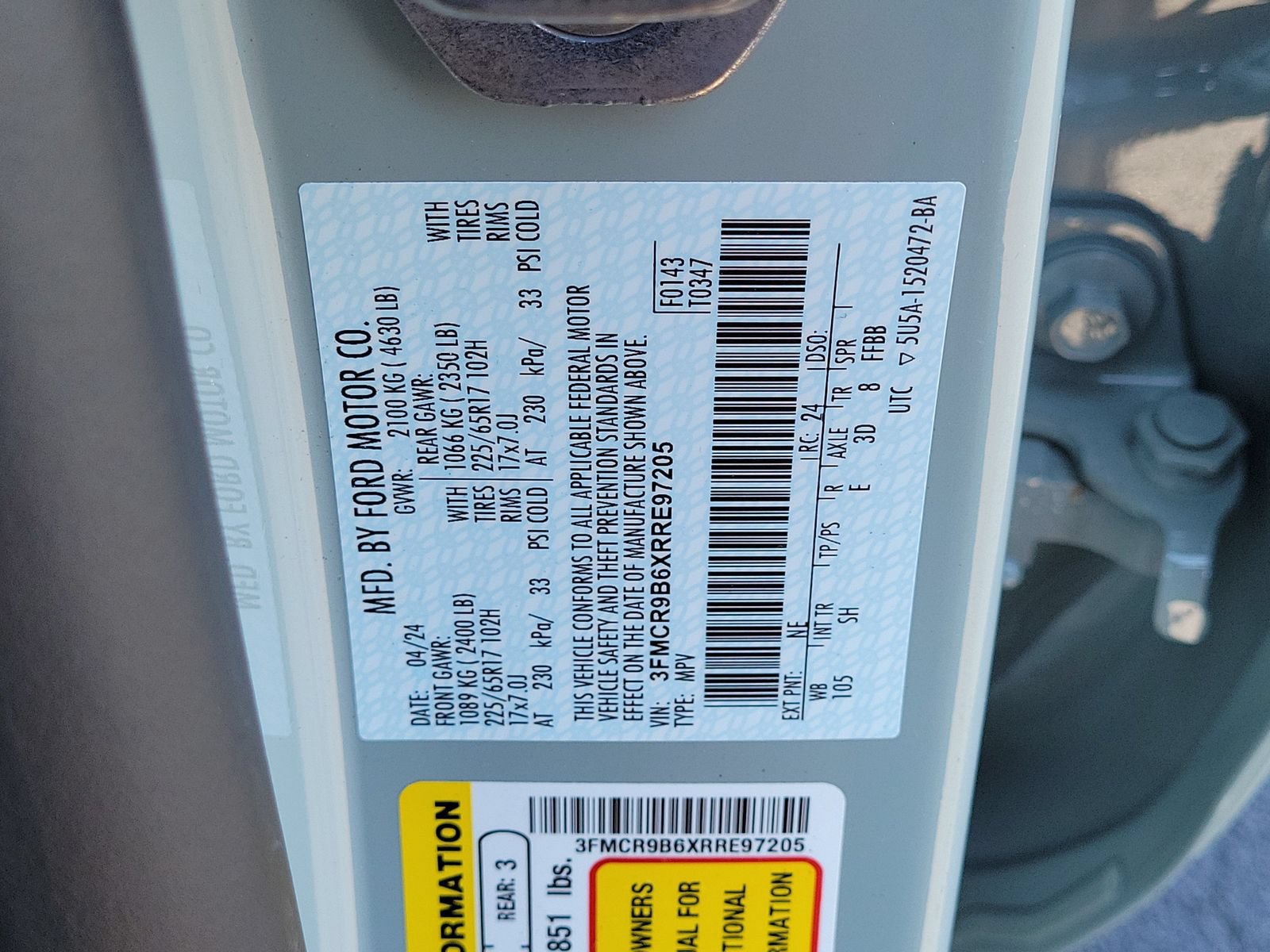 Certified 2024 Ford Bronco Sport Big Bend w/ Convenience Package AWD/4WD image 30
