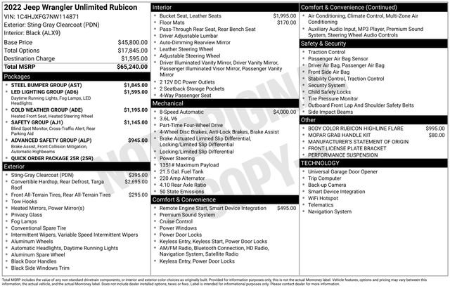 Used 2022 Jeep Wrangler Unlimited Rubicon w/ Steel Bumper Group image 3