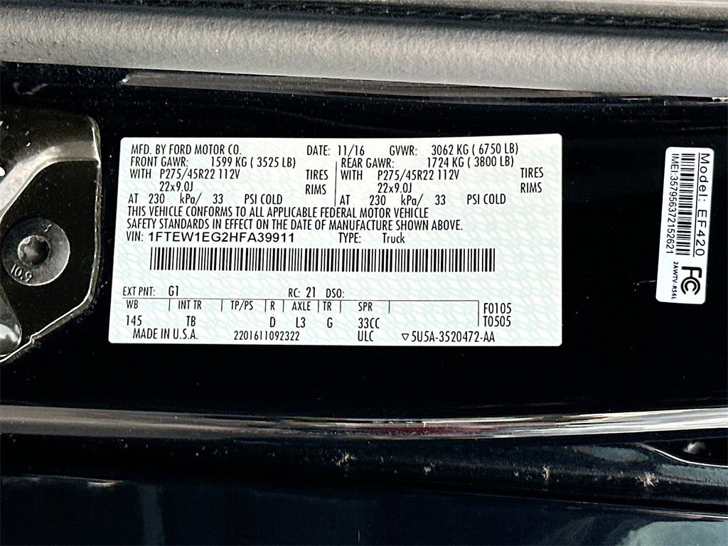 Certified 2017 Ford F150 Limited w/ Trailer Tow Package image 27