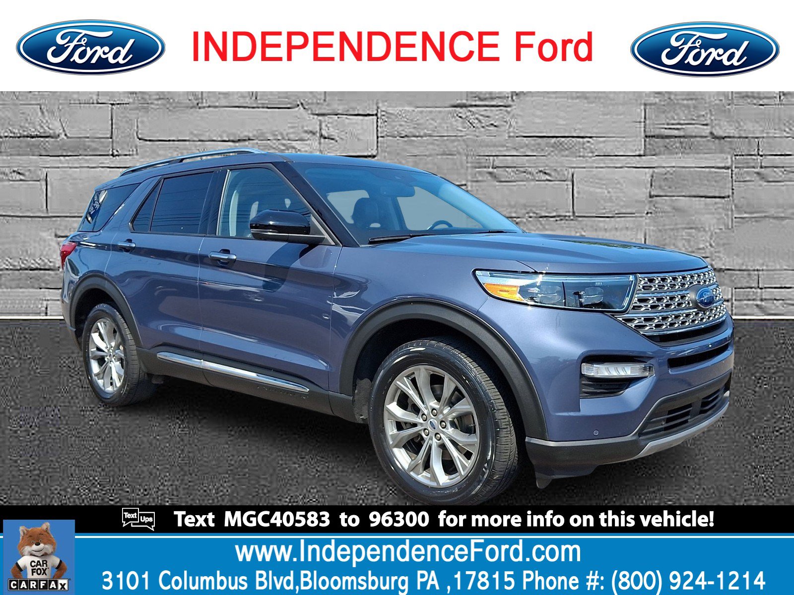 Certified 2021 Ford Explorer Limited w/ Equipment Group 301A