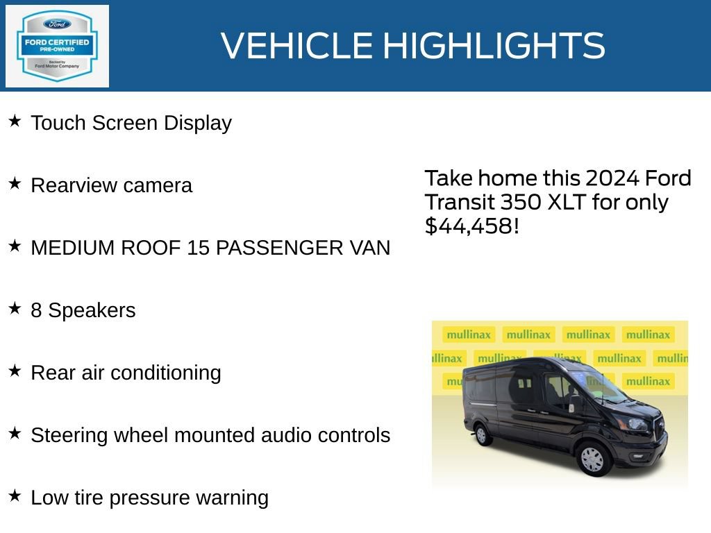 Certified 2024 Ford Transit 350 XLT RWD image 22