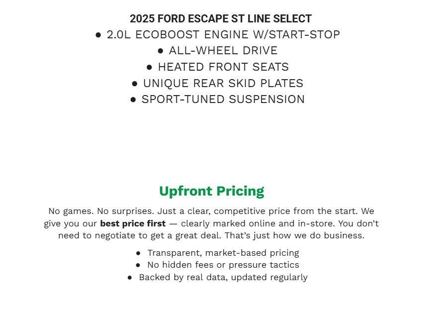 Certified 2025 Ford Escape ST-Line Select AWD/4WD image 2