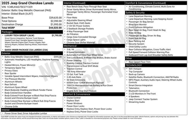 Used 2025 Jeep Grand Cherokee Laredo w/ Luxury Tech Group I AWD/4WD image 16