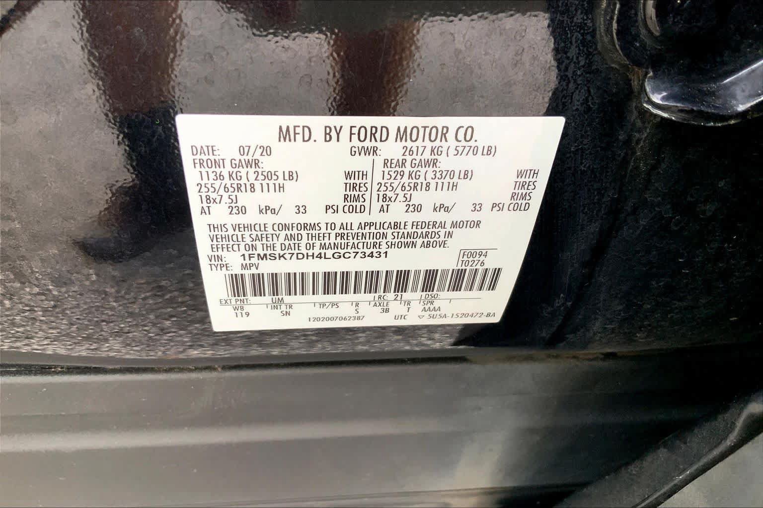 Certified 2020 Ford Explorer XLT w/ Equipment Group 202A RWD image 29