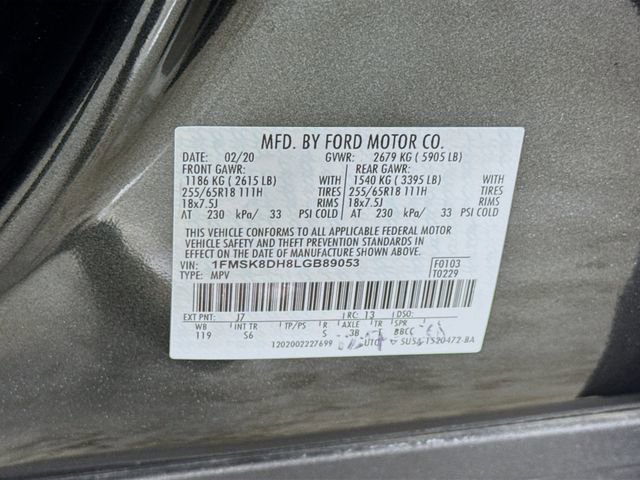 Certified 2020 Ford Explorer XLT w/ Equipment Group 202A image 33