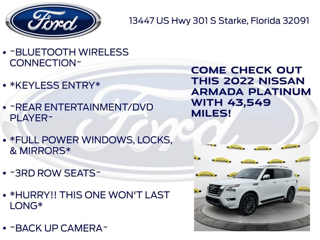 Used 2022 Nissan Armada Platinum w/ Captain's Chairs Package RWD image 10