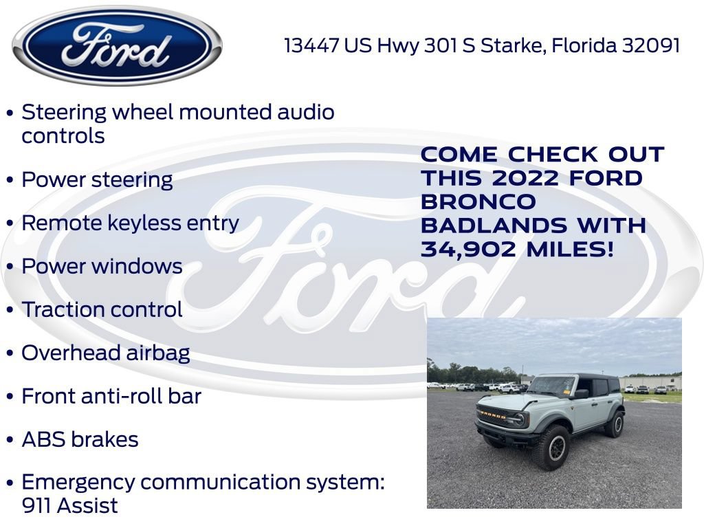 Certified 2022 Ford Bronco Badlands w/ Sasquatch Package AWD/4WD image 20