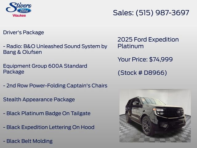 Certified 2025 Ford Expedition Platinum w/ Stealth Performance Package AWD/4WD image 16