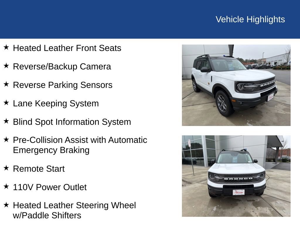Certified 2024 Ford Bronco Sport Badlands w/ Premium Package image 32