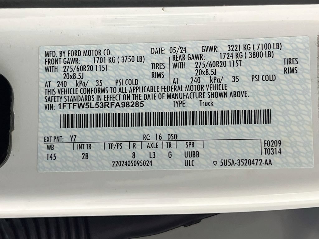 Certified 2024 Ford F150 Lariat w/ Equipment Group 502A High AWD/4WD image 38