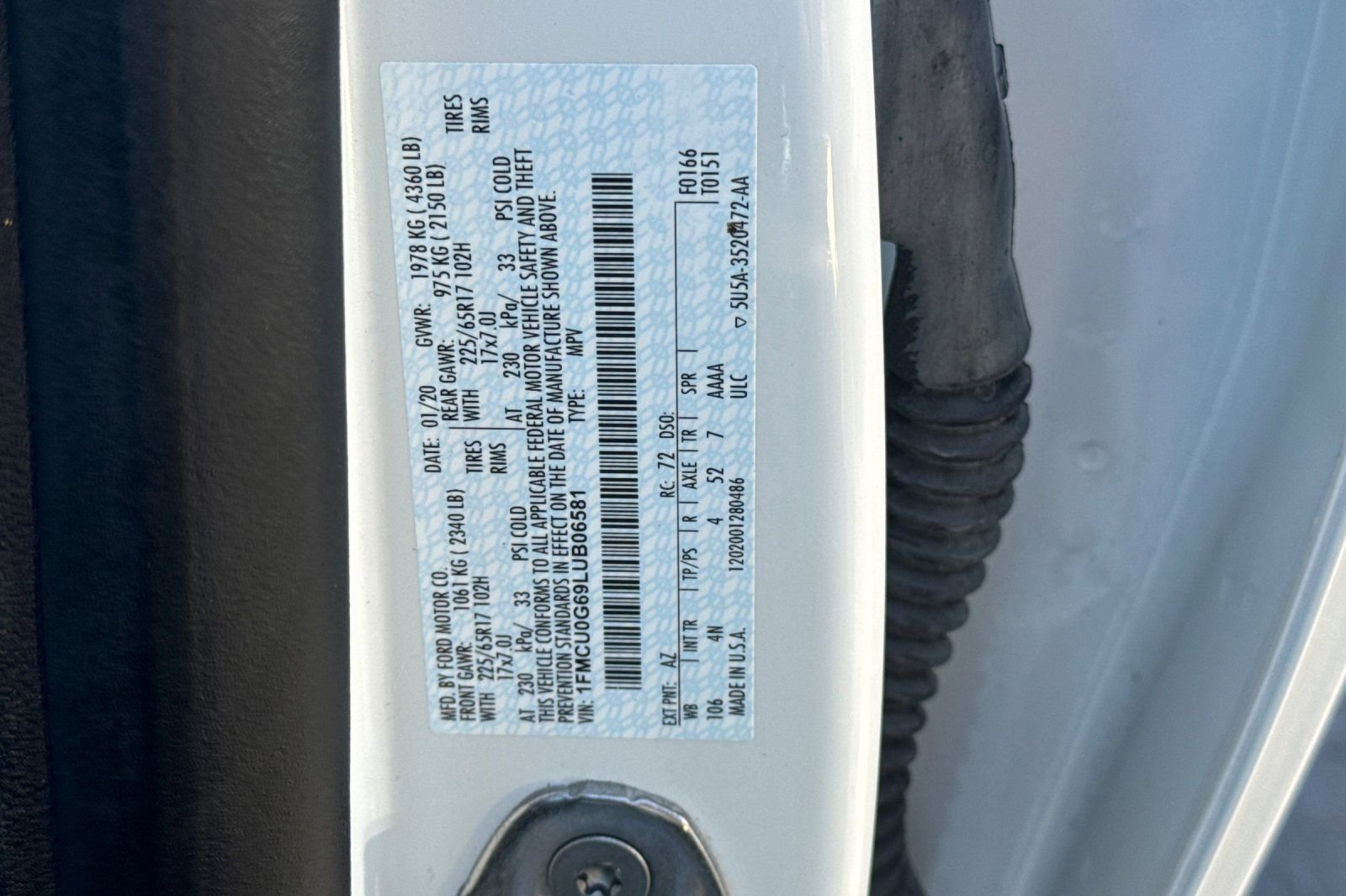 Certified 2020 Ford Escape SE FWD image 35