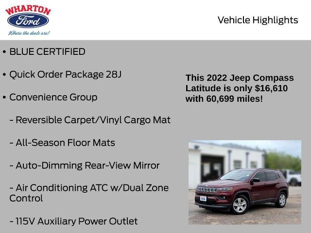 Used 2022 Jeep Compass Latitude w/ Convenience Group FWD image 5