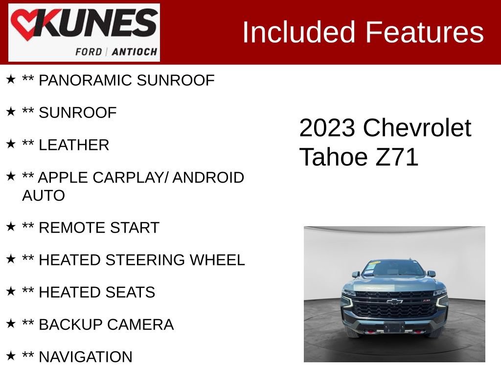 Used 2023 Chevrolet Tahoe Z71 w/ Luxury Package AWD/4WD image 3