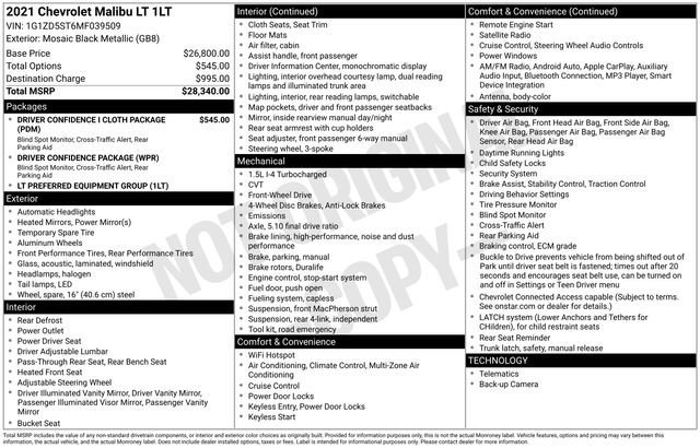 Used 2021 Chevrolet Malibu LT image 37