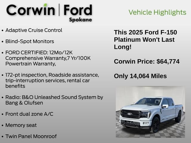 Certified 2025 Ford F150 Platinum AWD/4WD image 7