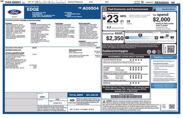 Certified 2024 Ford Edge SE w/ Black Appearance Package AWD/4WD image 2