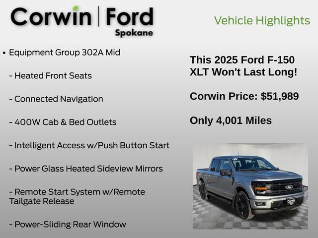 Certified 2025 Ford F150 XLT w/ Equipment Group 302A MID image 19