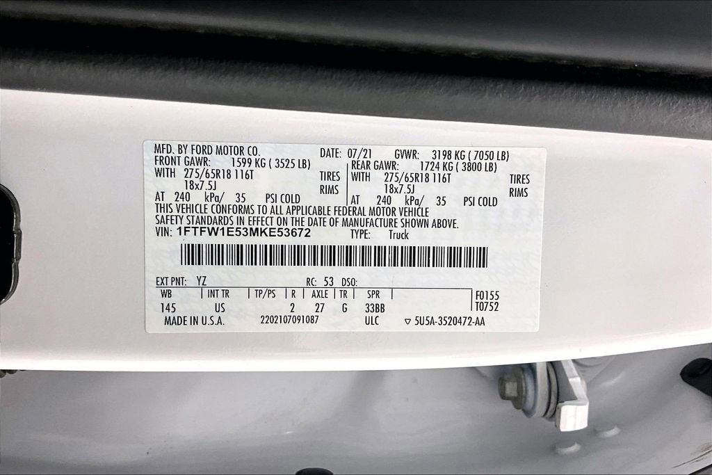 Certified 2021 Ford F150 XLT w/ Equipment Group 302A High image 36