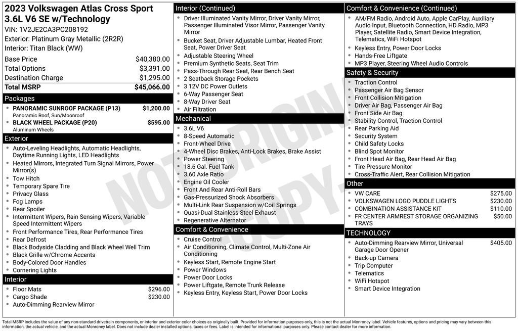 Used 2023 Volkswagen Atlas Cross Sport SE w/ Panoramic Sunroof Package image 33