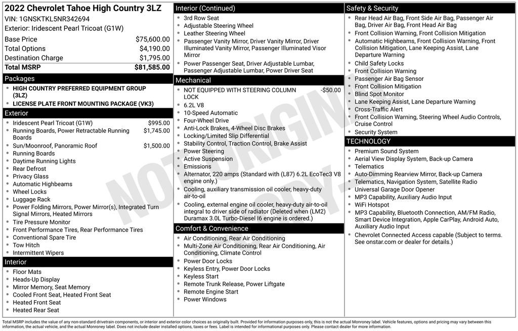 Used 2022 Chevrolet Tahoe High Country AWD/4WD image 5