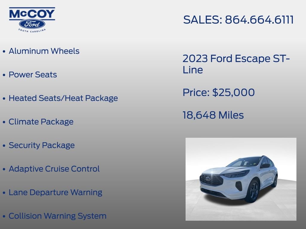 Certified 2023 Ford Escape ST-Line w/ Tech Pack #1 image 13