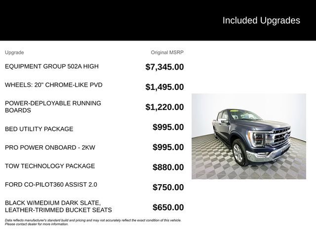 Certified 2022 Ford F150 Lariat w/ Equipment Group 502A High image 13