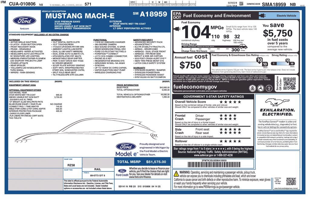 Certified 2025 Ford Mustang Mach-E Premium AWD/4WD image 9