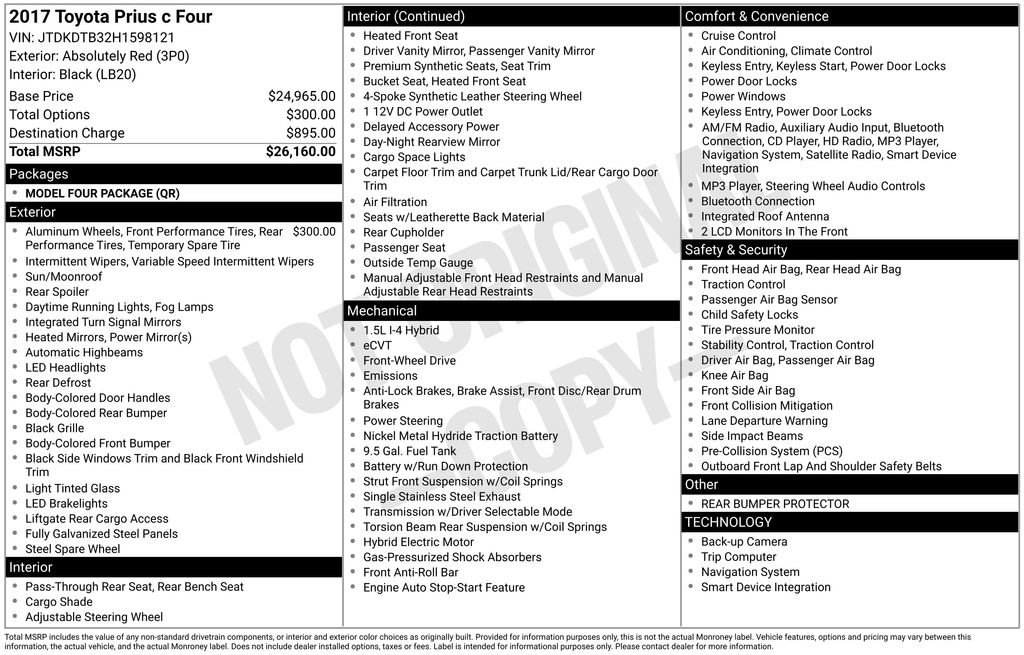 Used 2017 Toyota Prius C Four