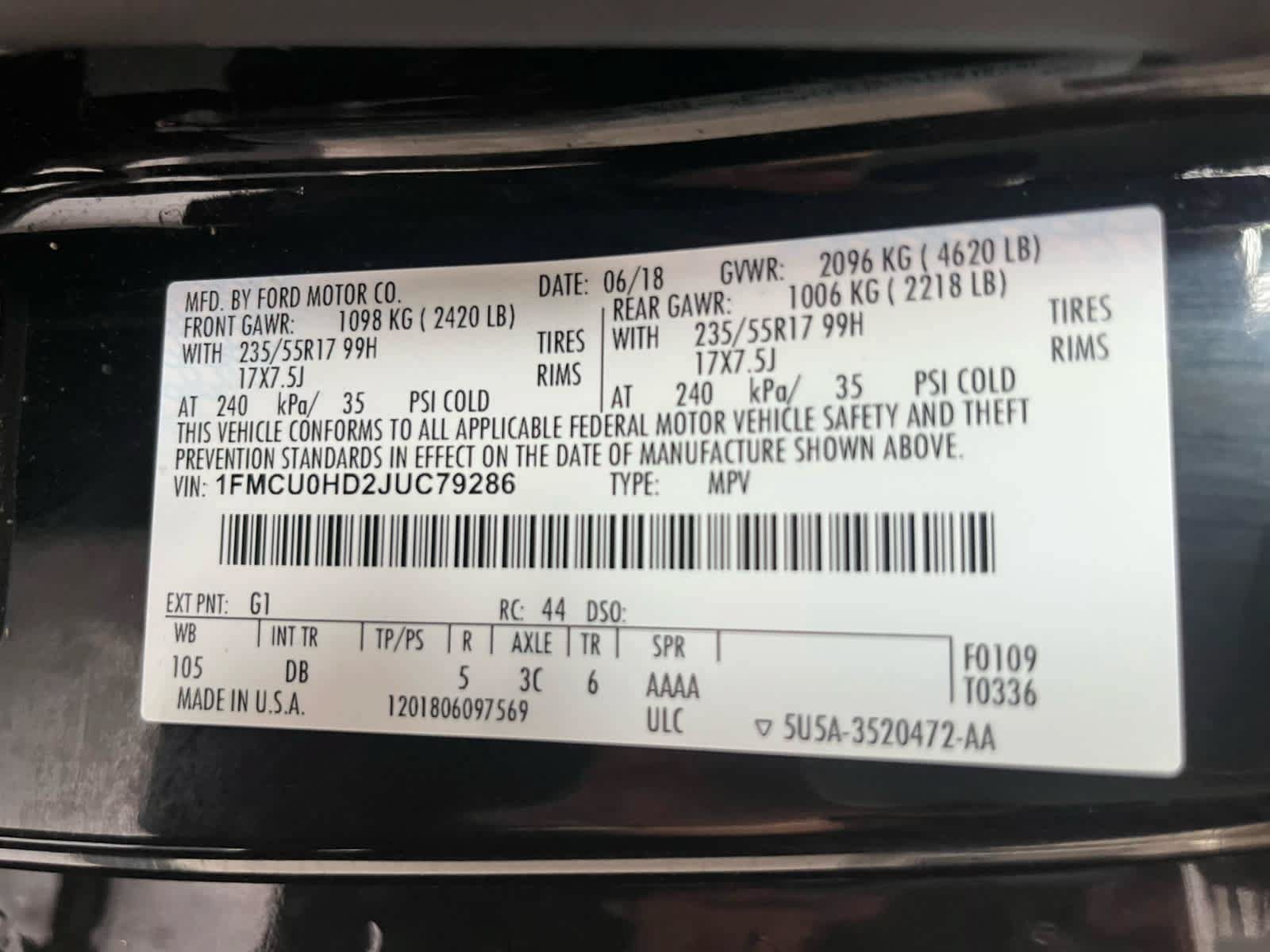 Certified 2018 Ford Escape SEL FWD image 16