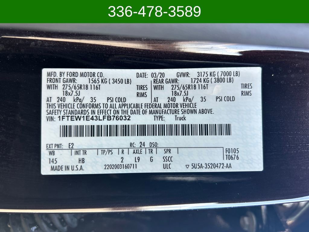 Certified 2020 Ford F150 Lariat w/ Max Trailer Tow Package image 28