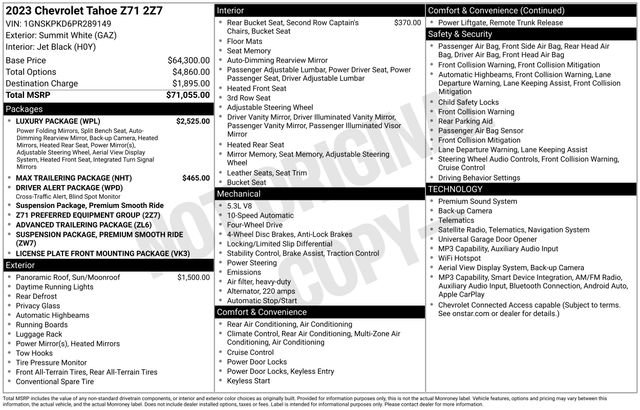 Used 2023 Chevrolet Tahoe Z71 w/ Luxury Package AWD/4WD image 4
