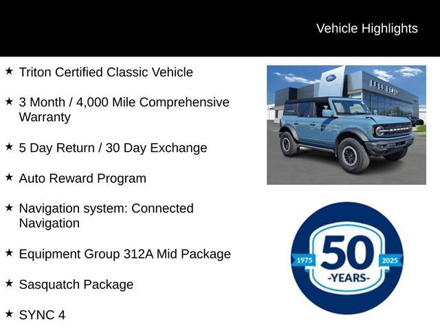 Certified 2022 Ford Bronco Outer Banks w/ Sasquatch Package AWD/4WD image 13