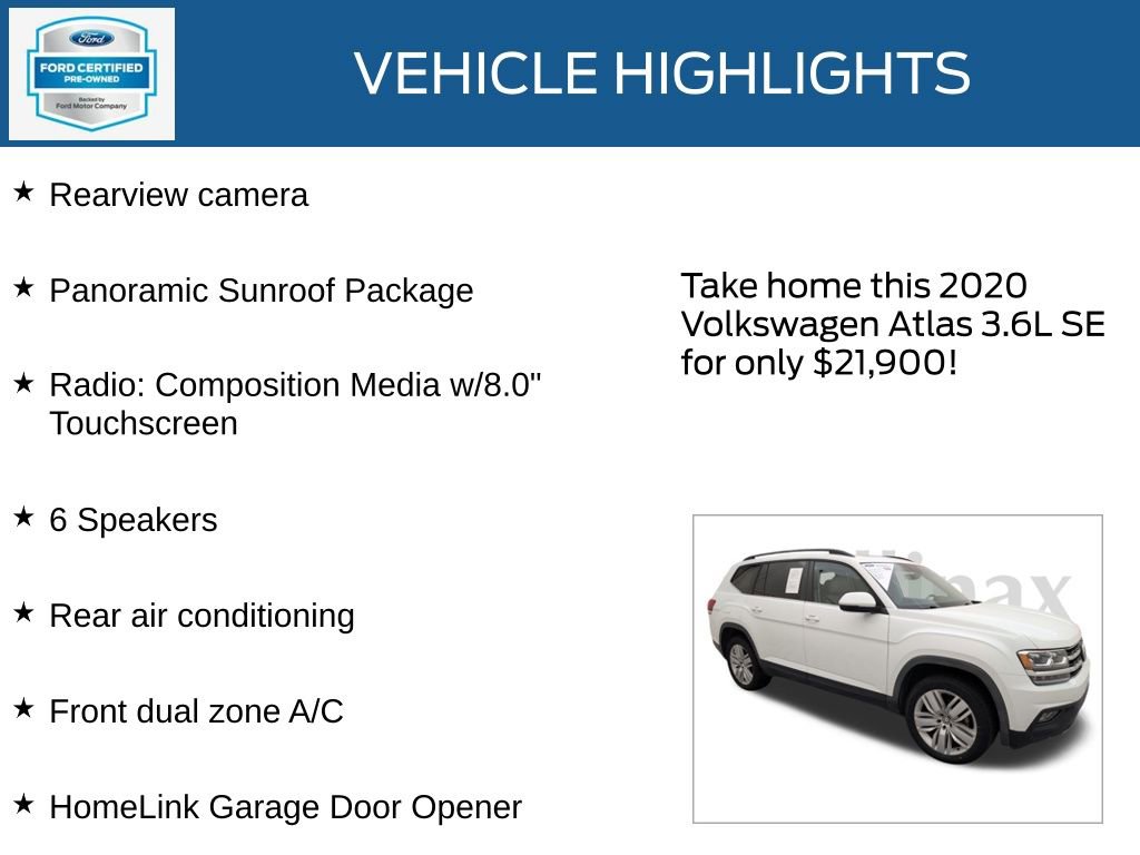 Used 2020 Volkswagen Atlas SE w/ Panoramic Sunroof Package image 23