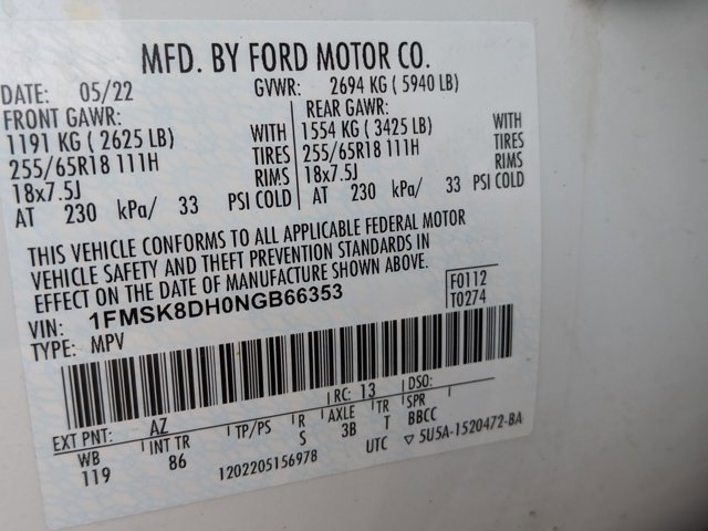 Certified 2022 Ford Explorer XLT AWD/4WD image 32