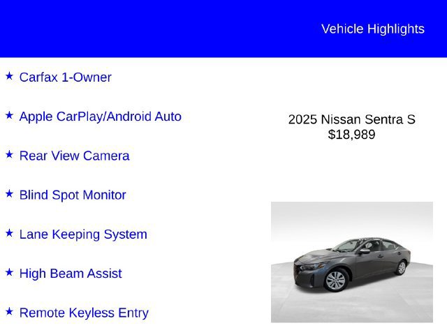 Used 2025 Nissan Sentra S FWD image 2