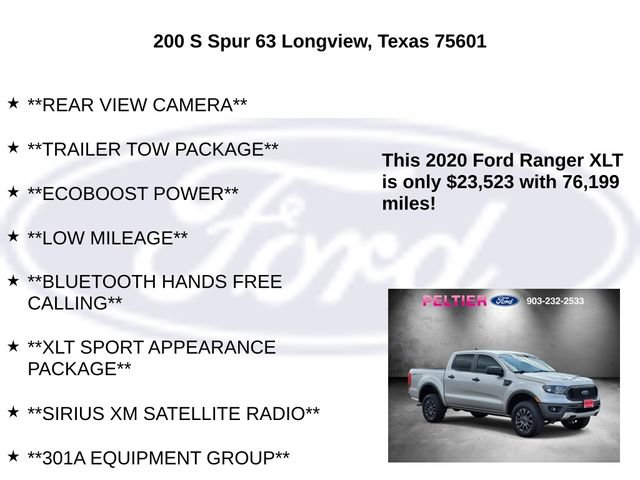 Certified 2020 Ford Ranger XLT w/ Equipment Group 301A Mid RWD image 15