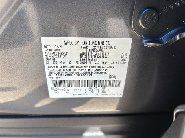 Certified 2022 Ford Explorer Limited w/ Equipment Group 301A image 20