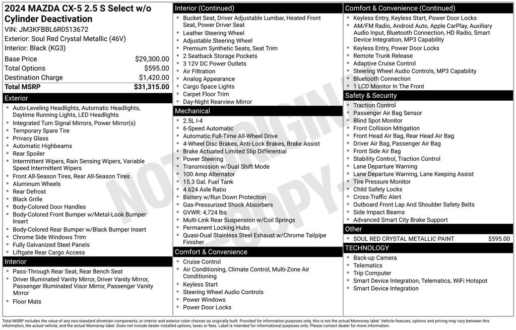 Used 2024 MAZDA CX-5 AWD 2.5 S w/ Select Package image 32