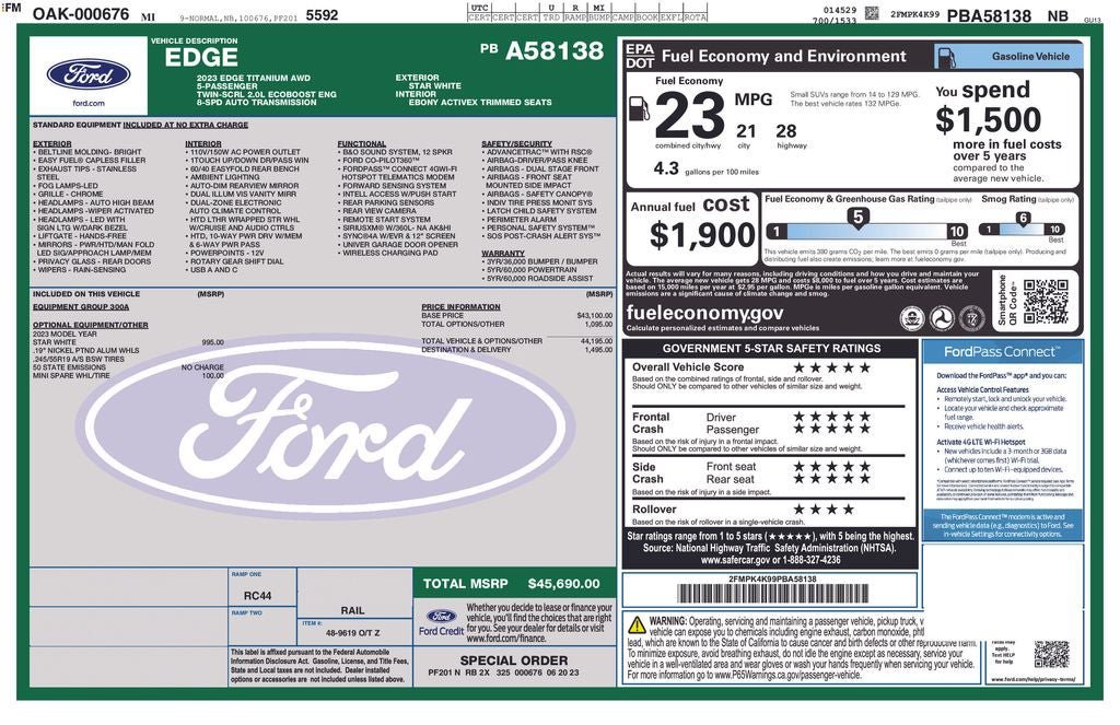 Certified 2023 Ford Edge Titanium AWD/4WD image 40