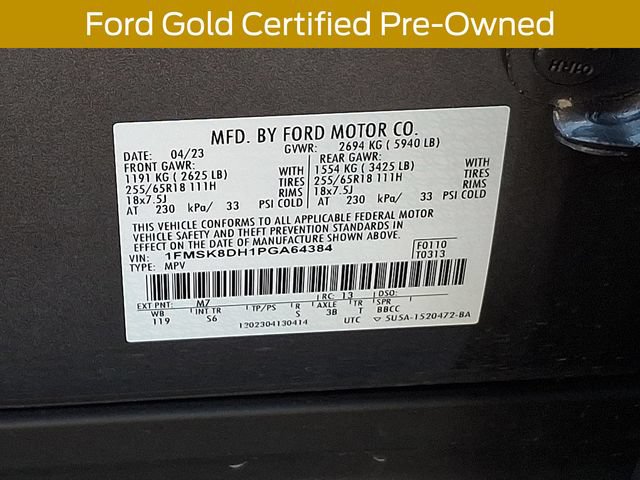 Certified 2023 Ford Explorer XLT w/ Equipment Group 202A AWD/4WD image 30